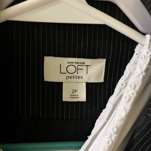 LOFT Black Striped Blazer and Pants Ensemble - Picture 2 of 2